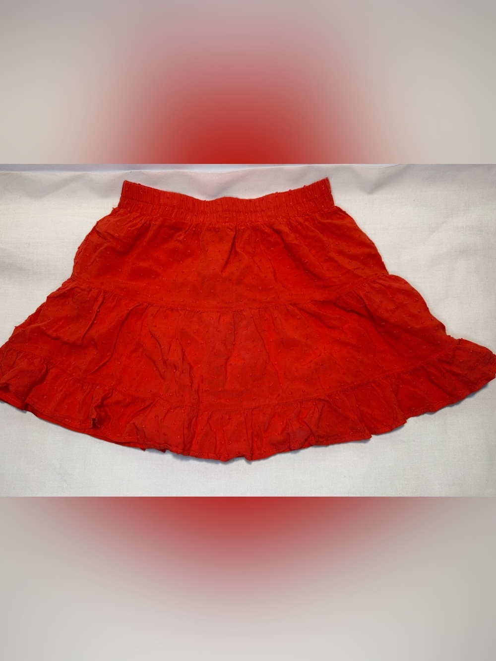 Forever 21 Red Tiered Ruffle Skater Skirt